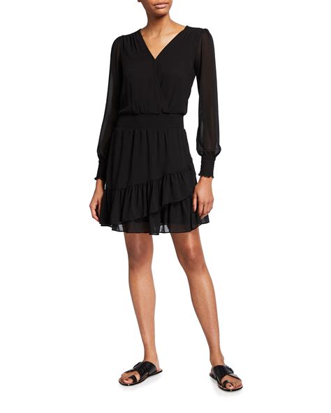 michael michael kors ruffle smocked mini dress 